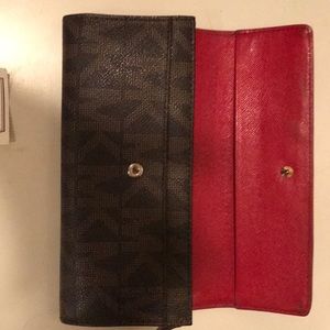 Michael Kors Signature Flat Wallet with Gold Tone